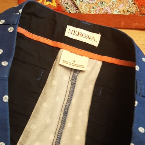 Merona navy blue twill shorts NWOT size 2 - Picture 2 of 4